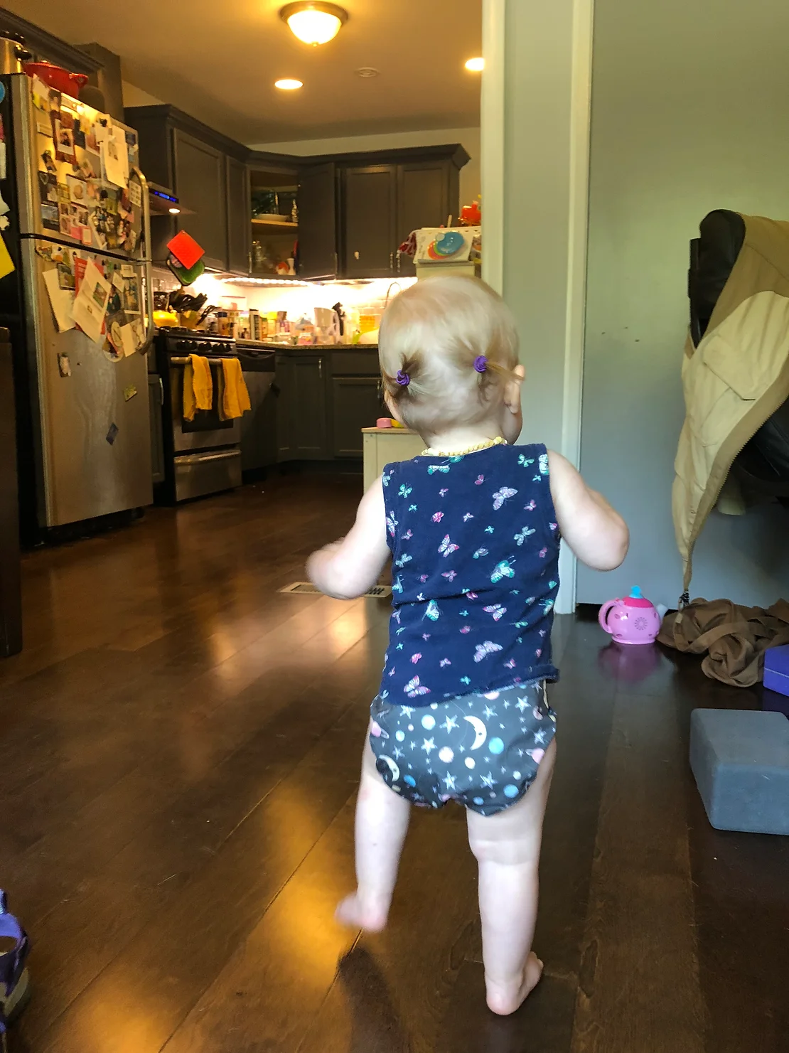 toddler wearing cloth diaper