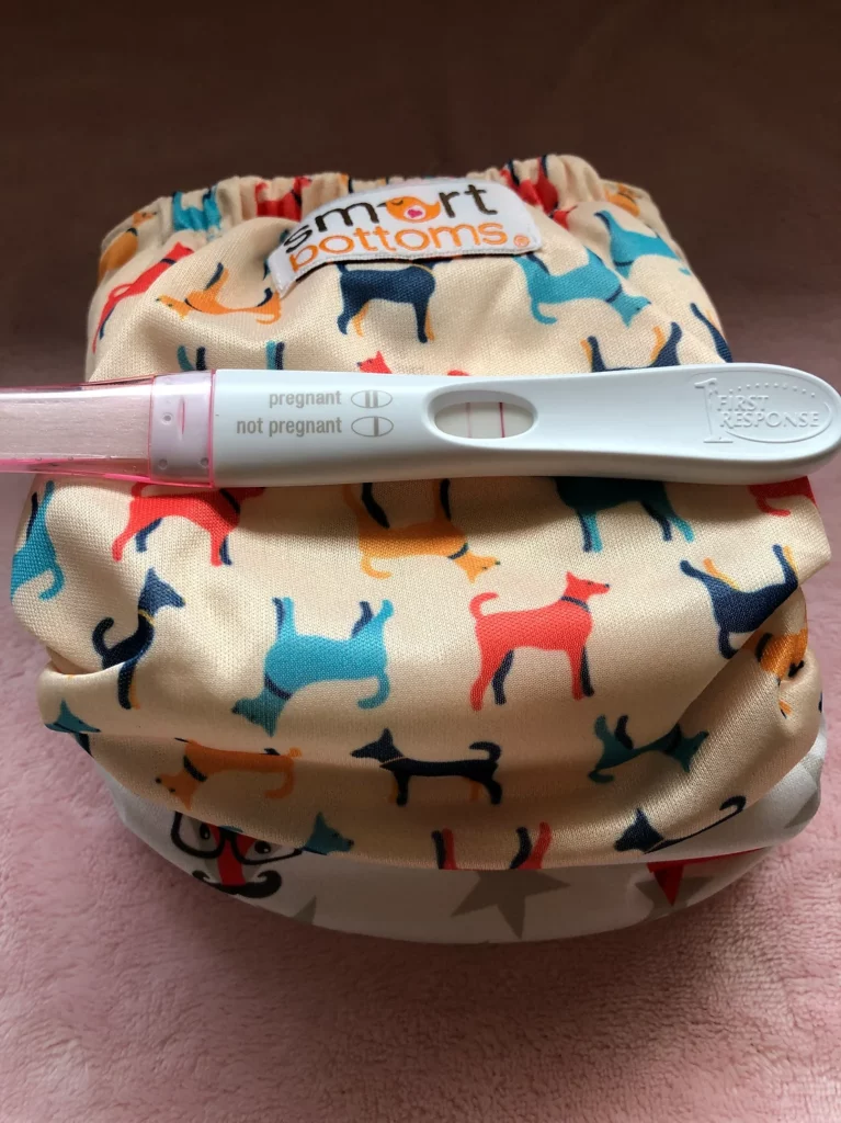 positive pregnant test on cloth diaper