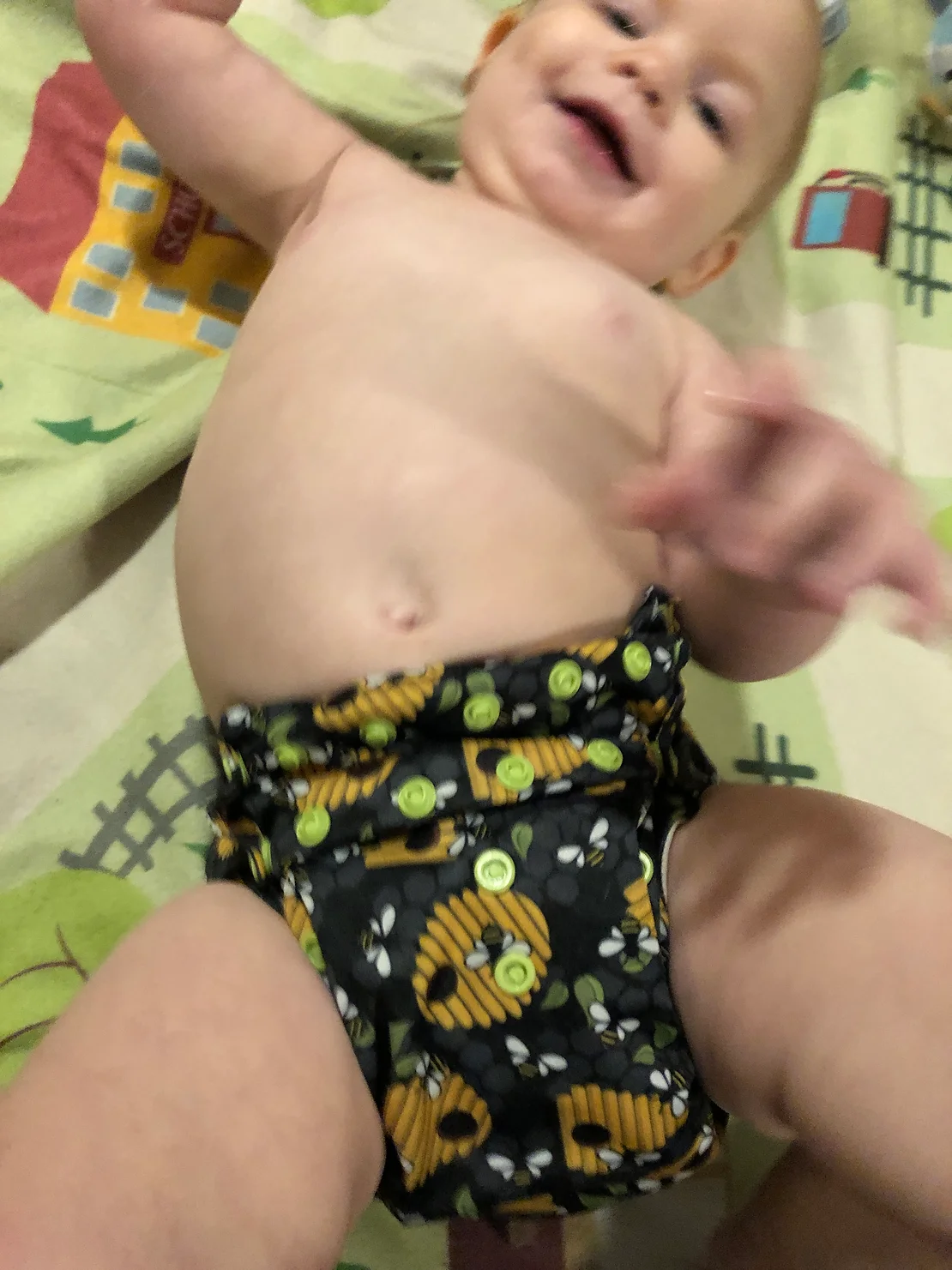 snapped diaper on toddler