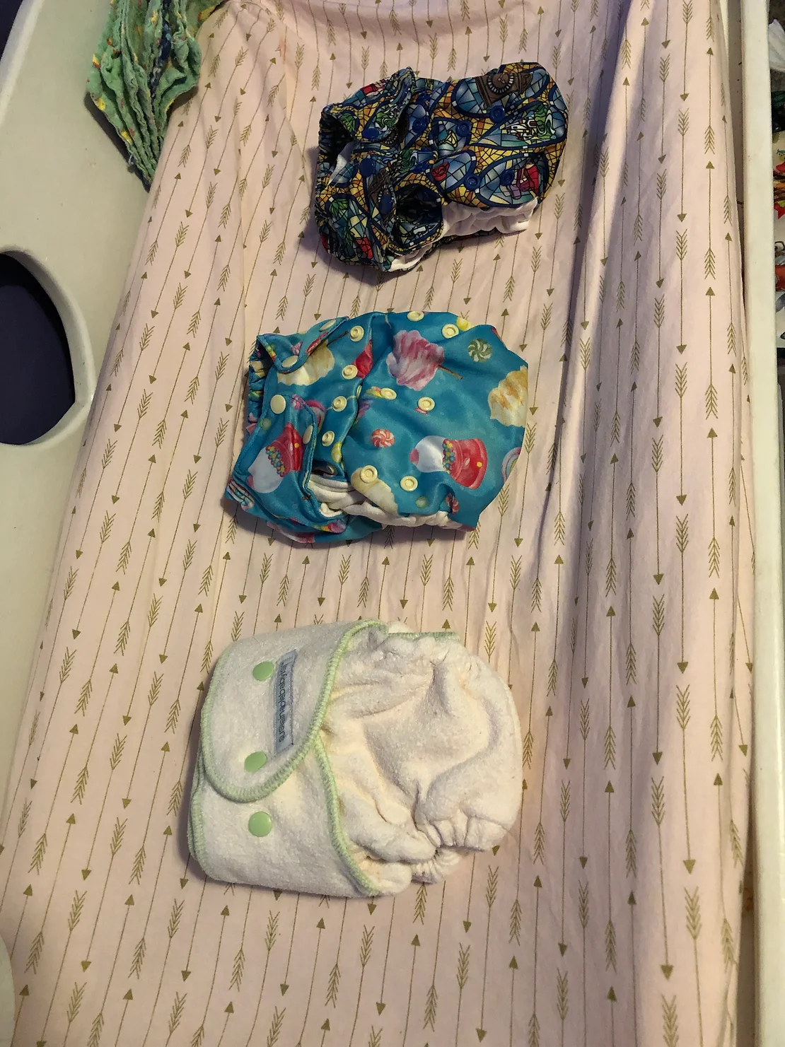 three styles of cloth diaper